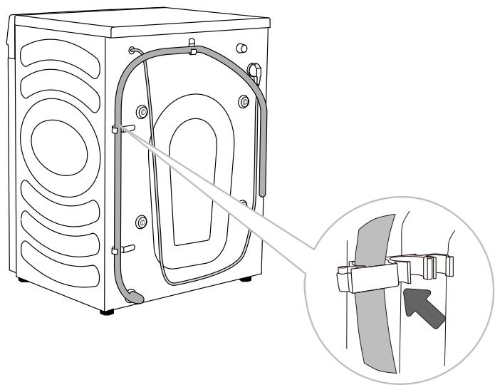 HISENSE WF5S1243BW - RACCORDEMENT ET FIXATION DU TUYAU D'ÉVACUATION D'EAU - 3