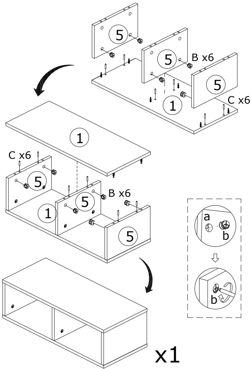 GIANTEX Meuble TV Combiné Libre avec Étagères Ouvertes - 2 - 3