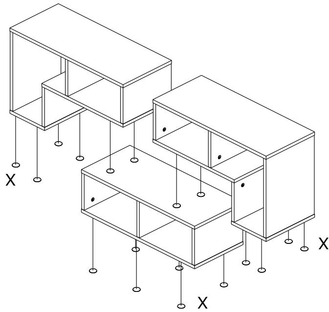GIANTEX Meuble TV Combiné Libre avec Étagères Ouvertes - 2 - 8