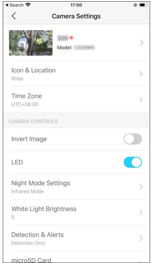 TP-LINK C320WS - Les paramètres de laamera « Camera Settings » - 1
