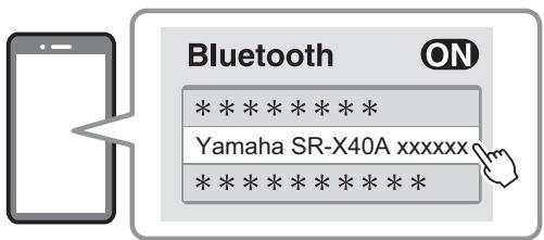 YAMAHA SRX40A - Sélectionnez la barre de son sur le dispositif Bluetooth. - 1