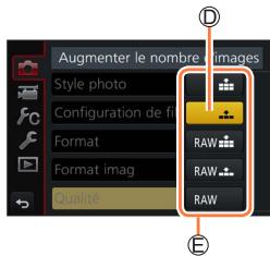 PANASONIC DCFZ82 - FCFZ81 - DCFZ83 - Au moyen de commandes sur écran tactile Touchez le réglage à définir. - 1