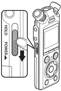 OM SYSTEM LSP5 - Mise sous tension de l'enregistreur - 1