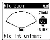 OM SYSTEM LSP5 - Appuyez sur la touche + ou - pour ajuster la direction du microphone stéréo intégré. - 2