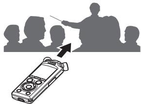 OM SYSTEM LSP5 - Dirigez le microphone intégré en direction du son à enregistrer. - 1