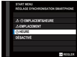 FUJIFILM X100V - Pour synchroniser les réglages de l'appareil photo avec les réglages configres sur votre smartphone ou tablette. - 1