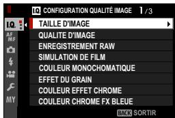 FUJIFILM X100V - Pour parcourir les menus : - 1