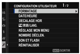 FUJIFILM X100V - CONFIGURATION UTILISATEUR - 1