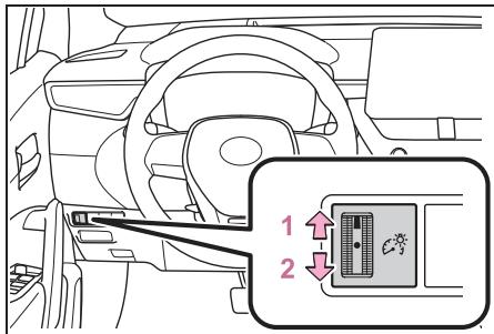 TOYOTA Corolla Cross (2024) - Modification de la lumino- sité des éclairages du tableau de bord - 1
