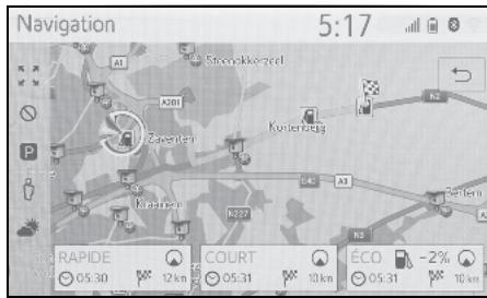 Navigation 5:17 RAPIDE COURT ÉCO -2% 05:30 12 km 05:31 10 km 05:31 10 km