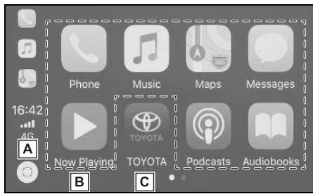 TOYOTA Land Cruiser J150 - Système de navigation - Etablissement d'une connexion Apple CarPlay - 3