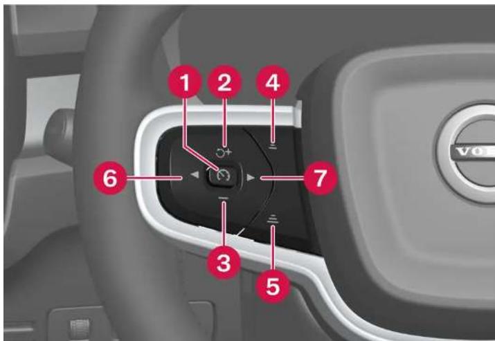 VOLVO XC60 (2024) - Boutons au volant des fonctions de régulation de vitesse - 1