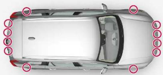 VOLVO XC60 (2024) - Emplacement des capteurs de stationnement - 1