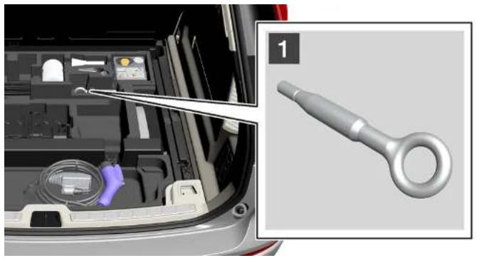 VOLVO XC60 (2024) - Monter l'œillet de remorquage - 1