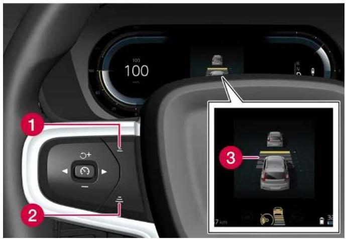 VOLVO XC60 (2024) - Régler la distance temporelle au véhicule qui précède - 1