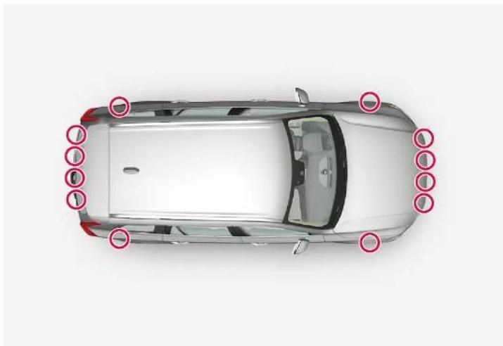 VOLVO XC60 (2024) - Emplacement des capteurs de stationnement - 1