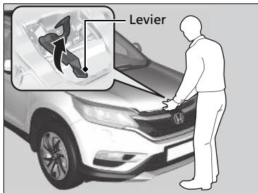 Honda CRV (2015-2017) - Ouverture du capot - 2