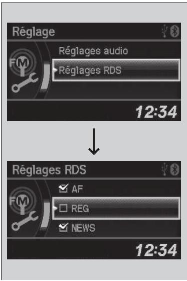 Honda CRV (2015-2017) - Réglage des fonctions RDS - 1