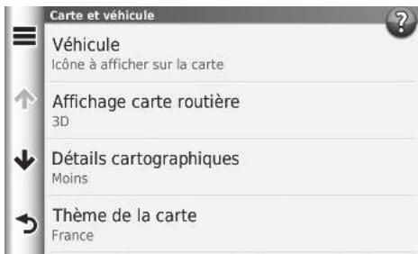 Honda CRV (2015-2017) - HOME ▶ Navigation ▶ Paramètres ▶ Carte et véhicule - 1