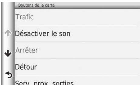 Honda CRV (2015-2017) - HOME ▶ Navigation ▶ Paramètres ▶ Carte et véhicule ▶ Boutons de la carte - 2