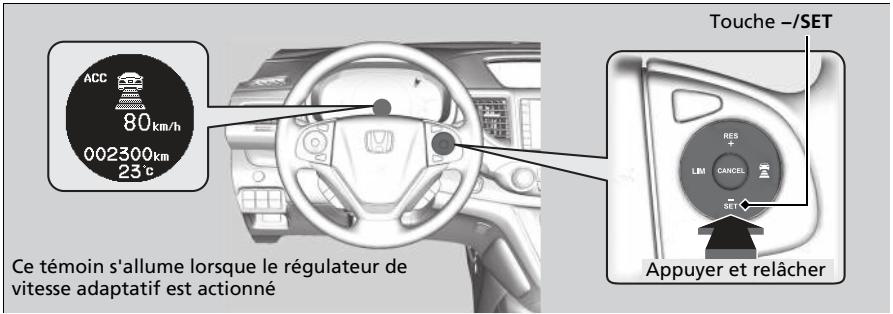 Honda CRV (2015-2017) - Pour régler la vitesse du véhicule - 1