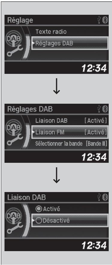 Honda CRV (2015-2017) - ■ Réglage des fonctions DAB - 1