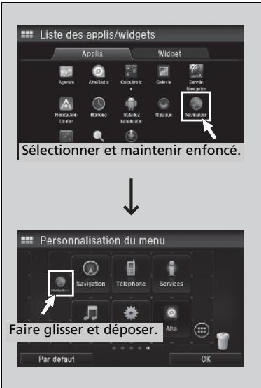 Honda CRV (2015-2017) - Pour ajouter des icônes d'application ou de widget sur l'écran d'accueil - 2