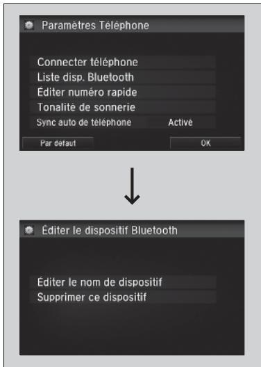Honda CRV (2015-2017) - ■ Pour modifier un nom de téléphone déjà apparié - 1
