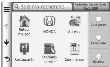 Honda CRV (2015-2017) - HOME ▶ Navigation ▶ Où aller ? - 1