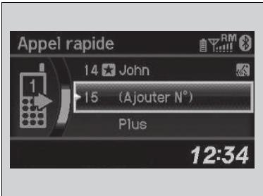 Honda CRV (2015-2017) - ■ Pour passer un appel en utilisant un numéro rapide - 1