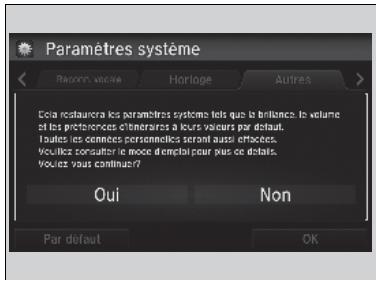 Honda CRV (2015-2017) - Réinitialisation de la valeur par défaut de tous les réglages - 1