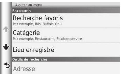 Honda CRV (2015-2017) - HOME ▶ Navigation ▶ Où aller ? ▶ Personnaliser - 1