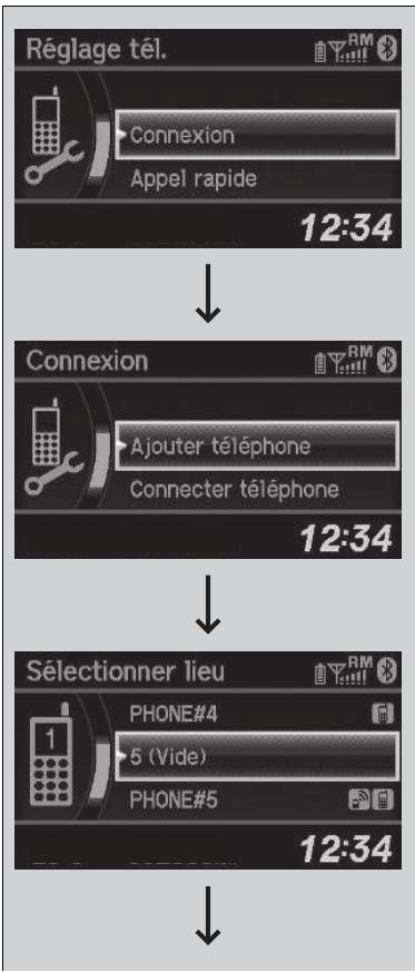 Honda CRV (2015-2017) - Pour apparier un téléphone mobile (quand un téléphone est déjà apparié au système) - 1