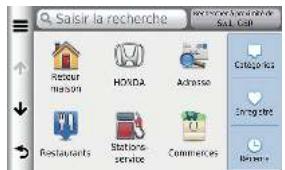 Honda CRV (2015-2017) - Navigation — Saisir une destination - 1