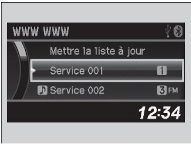 Honda CRV (2015-2017) - Pour rechercher une station DAB de la liste de services ou de la liste de l'ensemble - 1