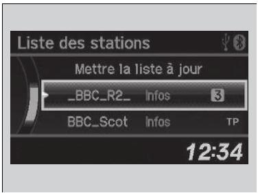 Honda CRV (2015-2017) - Pour rechercher une station RDS dans la Liste des stations - 1
