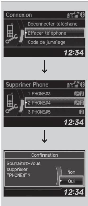 Honda CRV (2015-2017) - ■ Pour supprimer un téléphone apparié - 1