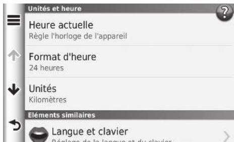 Honda CRV (2015-2017) - HOME ▶ Navigation ▶ Paramètres ▶ Unités et Heure - 1