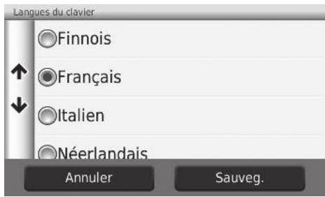 Honda CRV (2015-2017) - HOME ▶ Navigation ▶ Paramètres ▶ Langue et clavier ▶ Langue du clavier - 1