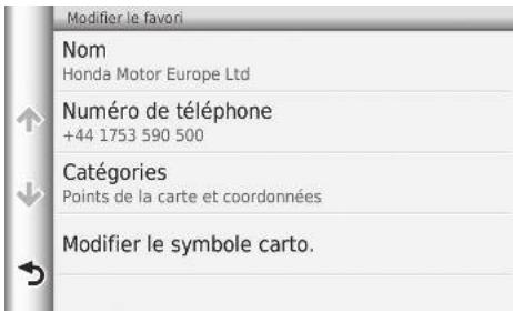 Honda CRV (2015-2017) - HOME ▶ Navigation ▶ Où aller ? ▶ Favoris - 3