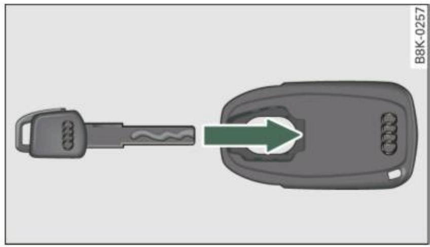 AUDI A4 (2010) - Démarrage du véhicule avec la clé d'urgence - 2