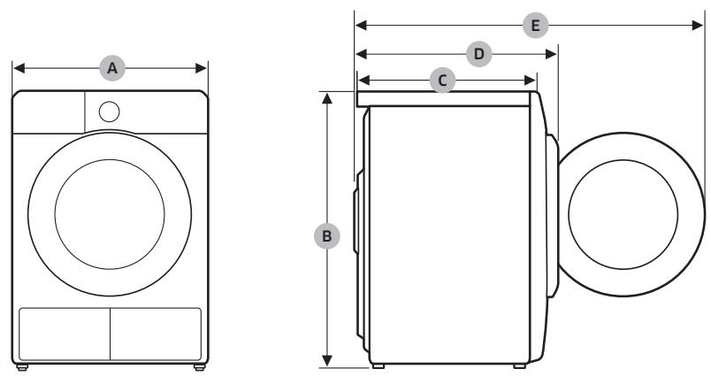 SAMSUNG DV90DG52A0TH - Caractéristiques techniques - 1