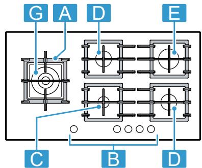 SIEMENS EP6A6PI40 - Table de cuisson gaz - 6