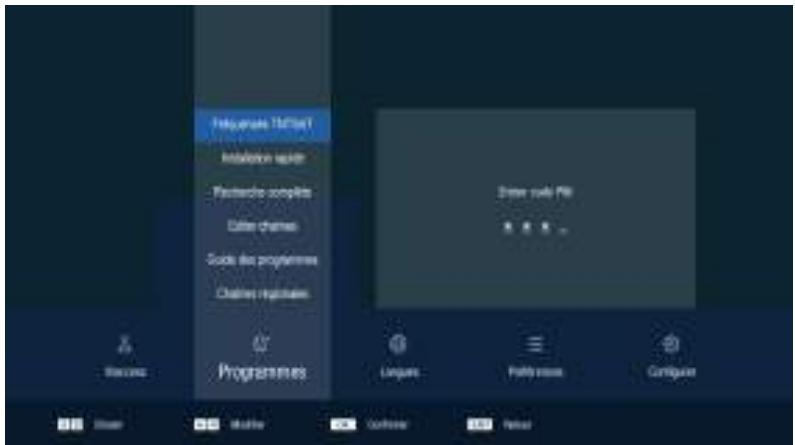 OPTEX ORS9992-HD - LE MENU PROGRAMMES (féquences TNTSAT) - 1