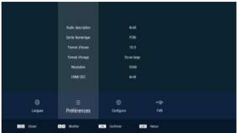 OPTEX ORS9992-HD - LE MENU PREFERENCES - 1