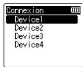 OM SYSTEM LSP5 - Appuyez sur la touche + ou - pour sélectionner l'appareil à connecter. - 2