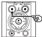 OM SYSTEM LSP5 - Appuyez sur la touche F1 (CLAP) sur l'enregistreur vocal. - 2