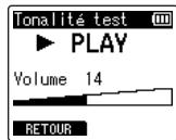 OM SYSTEM LSP5 - Réglage du niveau sonore pour la sortie vers l'appareil photo [tonalité test] - 5