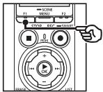 OM SYSTEM LSP5 - Appuyez sur la touche F1 (CLAP) sur l'enregistreur vocal. - 1