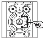 OM SYSTEM LSP5 - Appuyez sur la touche + ou - pour ajuster la direction du microphone stéréo intégré. - 1